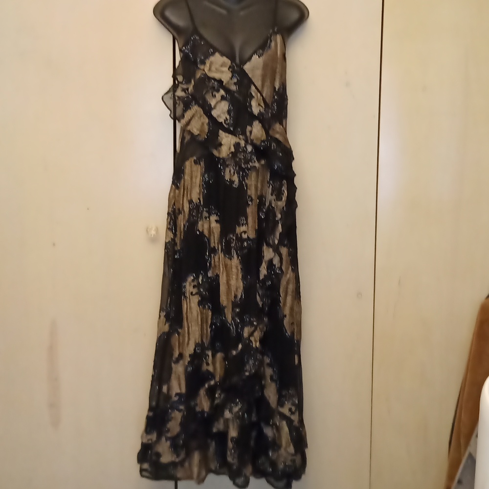Silk Sequin Cocktail dress black Mardi Gras
